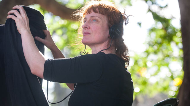 Director Jennifer Kent on set of the her new film The Babadook. Image: www.thebabdook.com